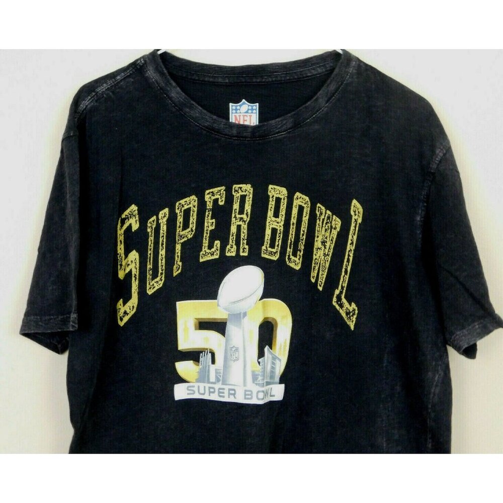 Denver Broncos‎ Shirt Adult Large Black Yellow Super Bowl 50 NFL Football Mens